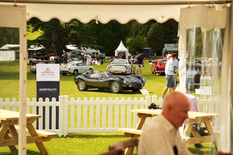 Ex-Roy Salvadori Jaguar displayed at Wilton House