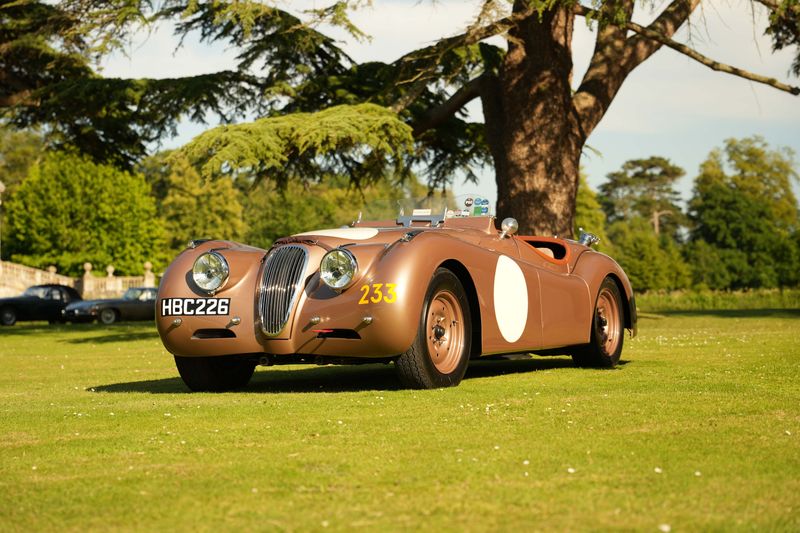Ex-Roy Salvadori Jaguar displayed at Wilton House